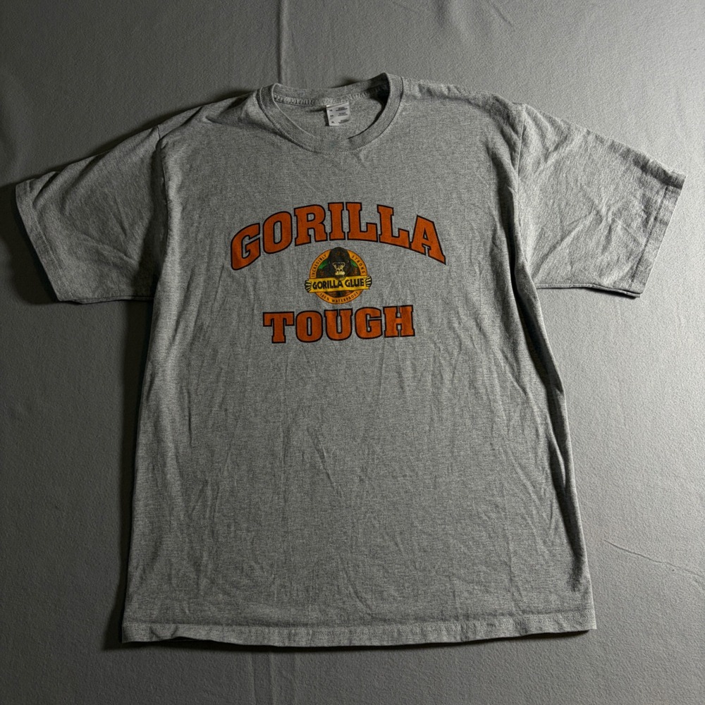 Fruit of the Loom Gorilla Glue Tough Graphic‎ T-Shirt Mens XL Gray Short Sleeve